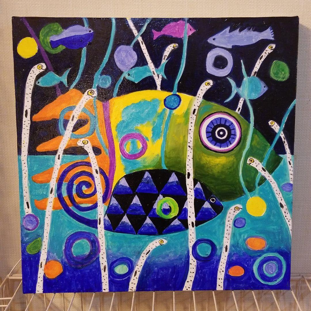 油絵　けい　チンアナゴの間を泳ぐ仲良し魚 ナミコの小さな魚たち：パリ水族館のカラフルで愛らしい展覧会