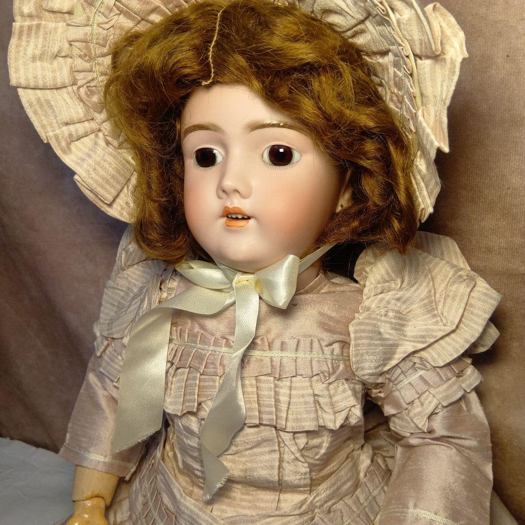 ♥色白で可愛いお顔のアンティークビスクドールハンドベルグDEP （難有り）