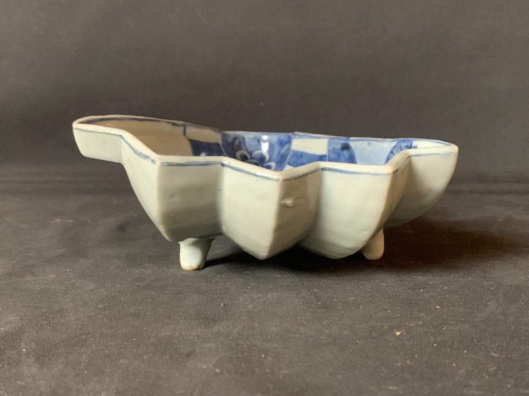 明代 古染付 青花 山水図 半開扇皿 扇鉢 中国古玩 唐物 878 - メルカリ