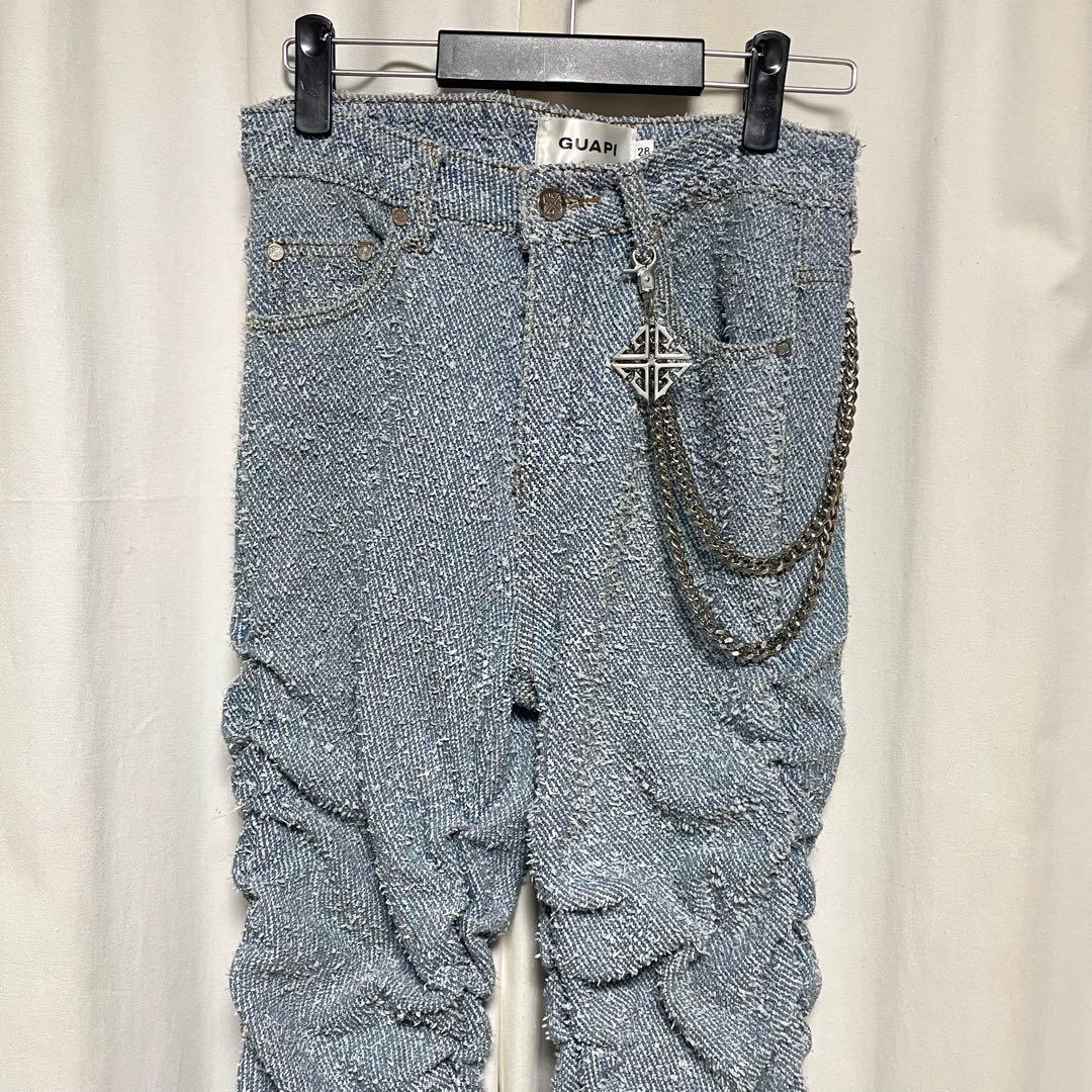値下⭕️ 28 GUAPI スーパースタックデニム チェーン付き 即購入⭕️