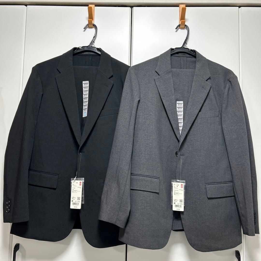UNIQLO　感動ジャケット&感動パンツ　ブラック・グレーセット（サイズ表記有） UNIQLO 感動ジャケット&感動パンツ ブラック・グレーセット（サイズ