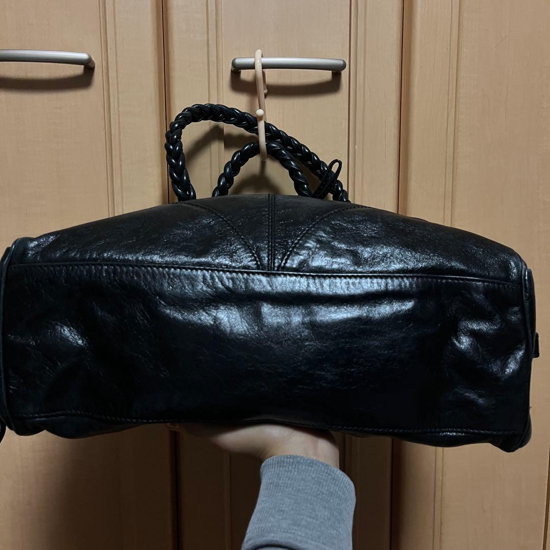 フランチェスコビアジア 編み込みハンドル レザーバッグ y2k 本革