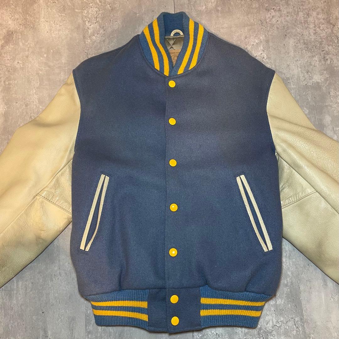 GOLDEN BEAR】 80s ゴールデンベア スタジャン USA製 袖革 - メルカリ