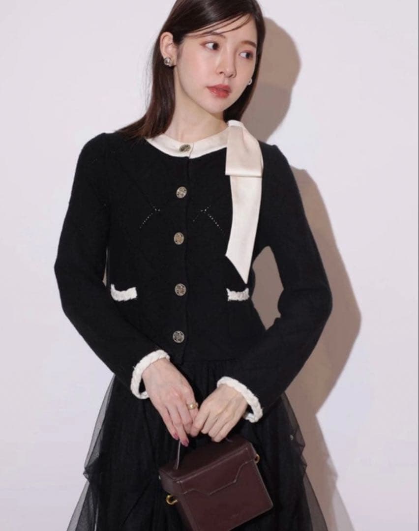 リランドチュール MARIEBELLEコラボリボンニットジャケット - メルカリ