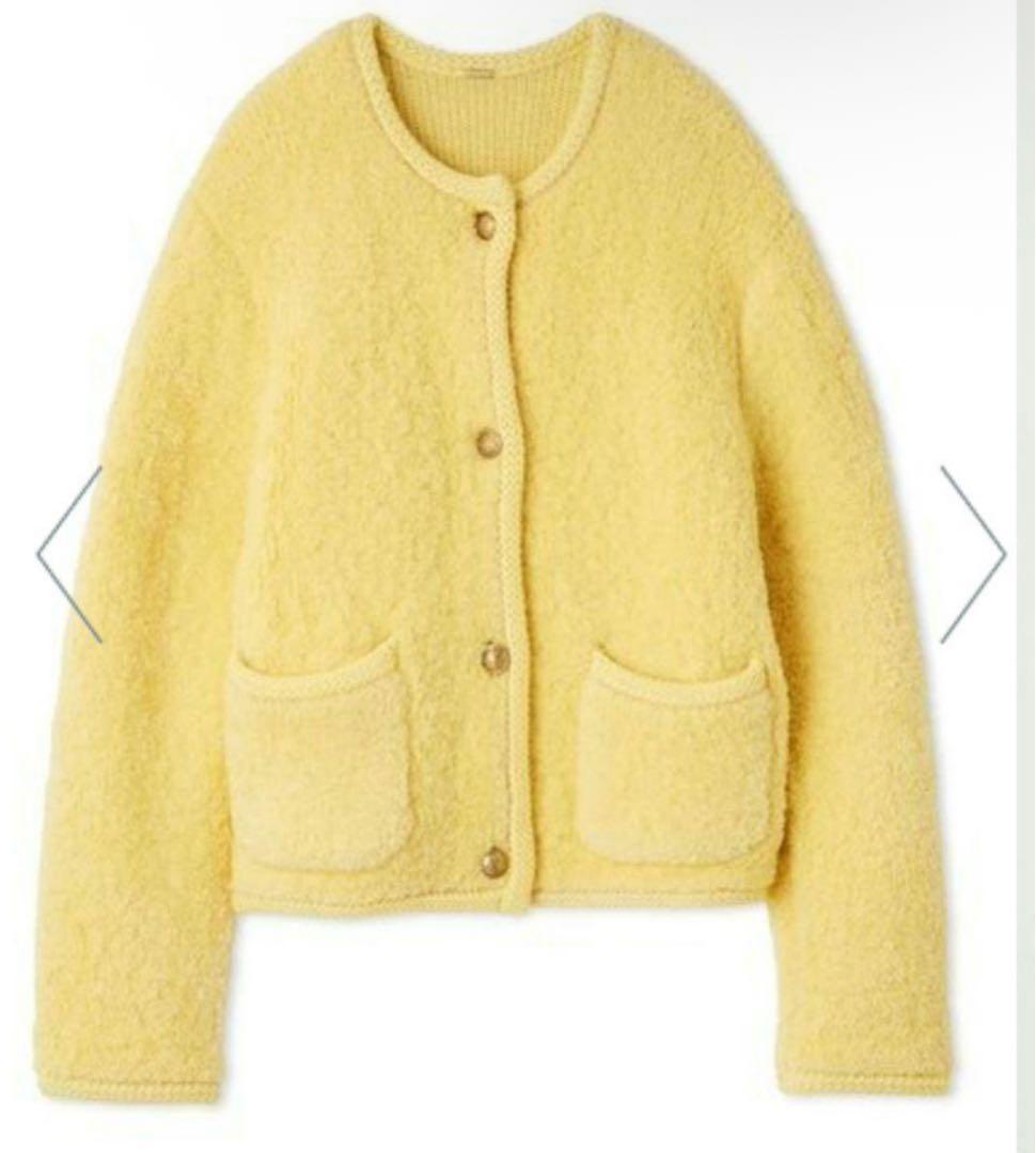 Mila Owen(ミラオーウェン)】金釦ムートンライクボアニット