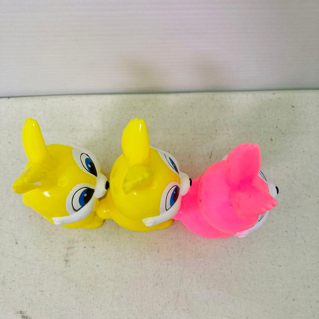 SS製薬 エスエス製薬 ピョンちゃん ソフビ人形 ピンク 黄色 3体セット