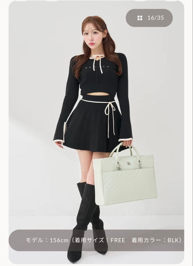 Darich ウエストオープンリボンデザインニットミニワンピース - メルカリ