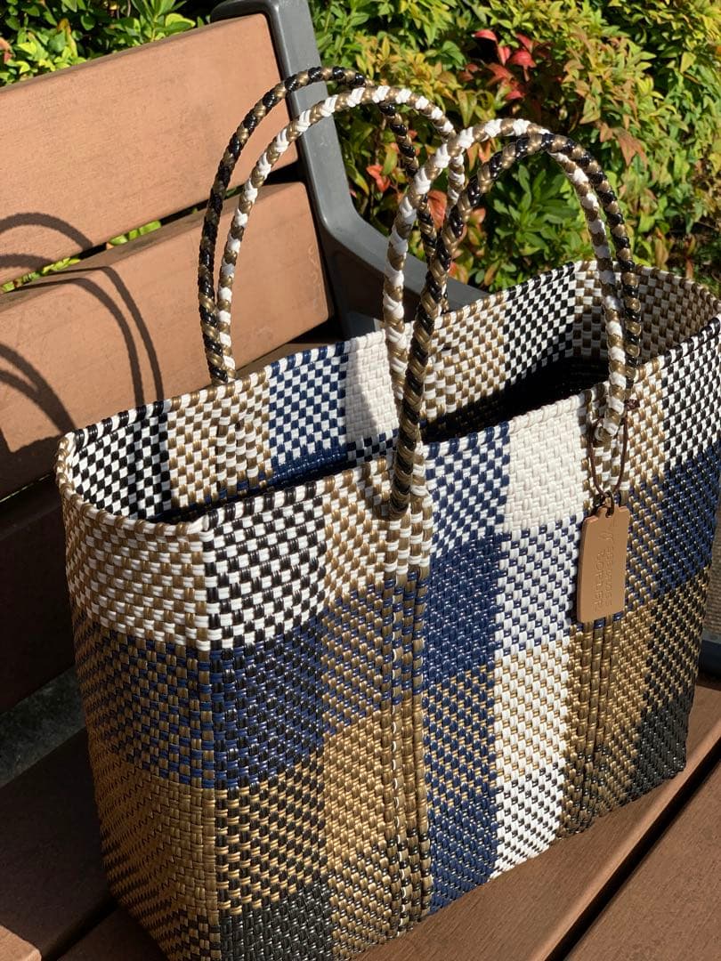 新品 大人気オアハカ産 メルカドバッグ メキシコ Sサイズ ネイビー