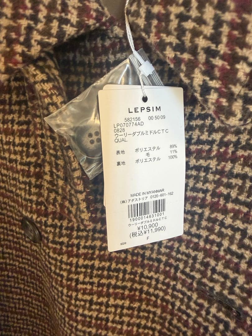 ウーリーダブルミドルチェックコート LEPSIM - メルカリ