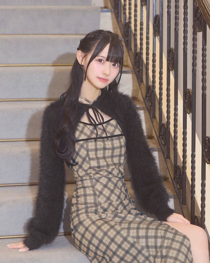 ミシェルマカロン オリジナルチェック柄アンサンブルロングワンピ