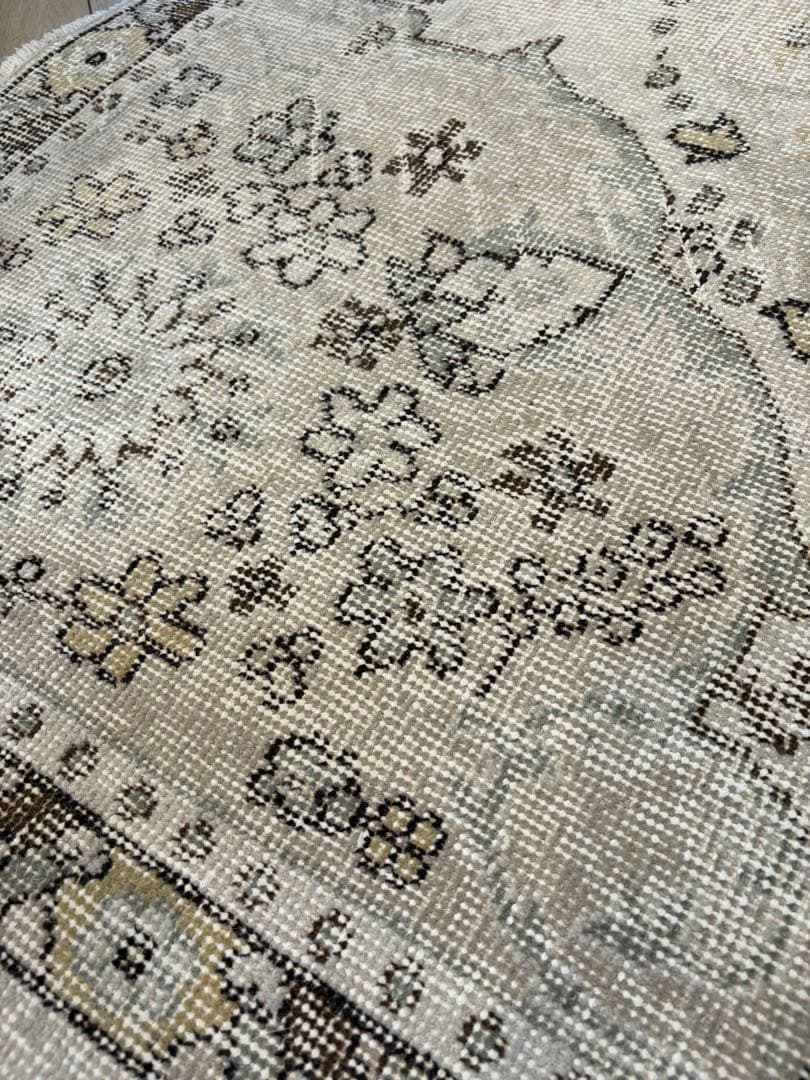 シノワズリ218×117 トルコヴィンテージラグ ベージュ オレンジ