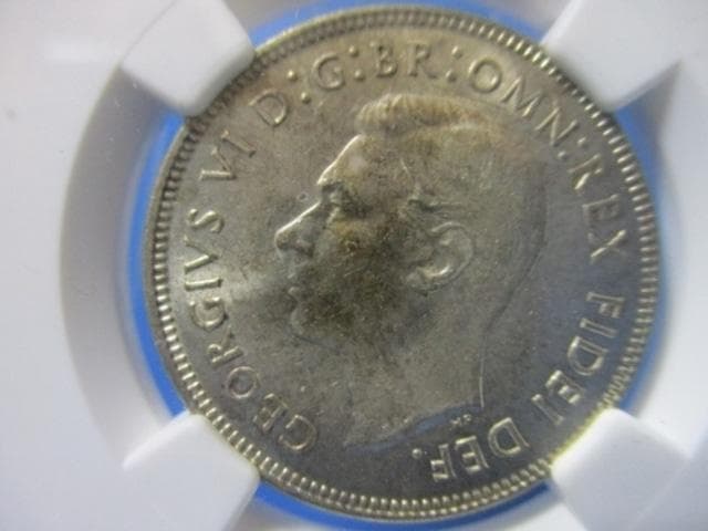 オーストラリア 1フローリン銀貨☆1951年／準未使用・極美品／ジョージ