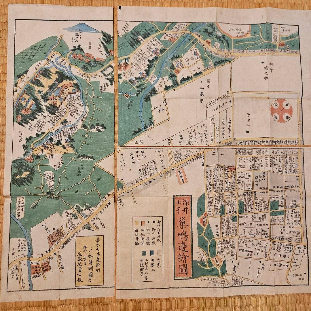 江戸切絵図【巣鴨】尾張屋清七 古地図 尾張屋版江戸切絵図 日本橋北神田浜町絵図 | ToMuCo - Tokyo Museum