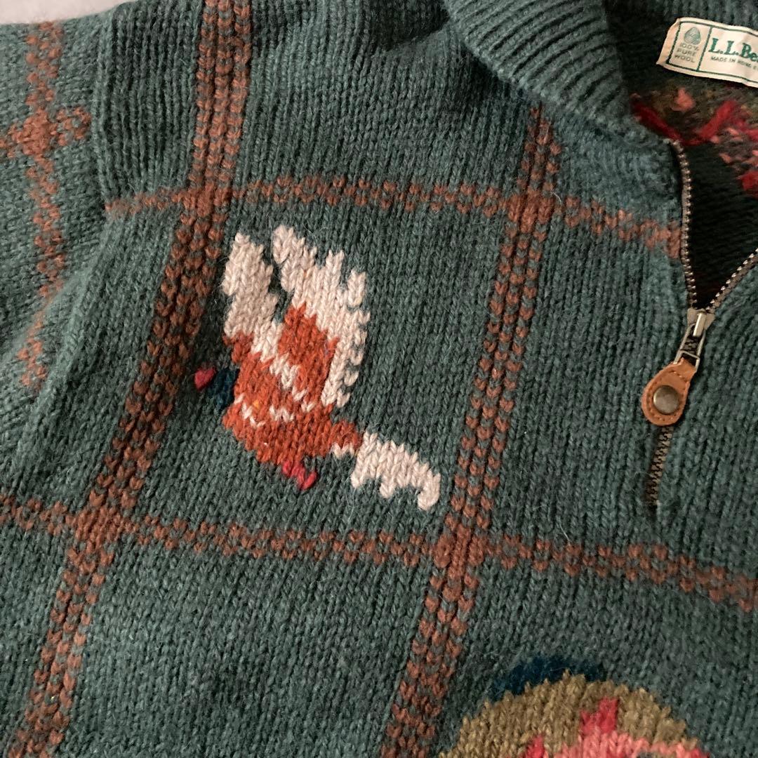 トップス 1980s L.L.Bean HALF ZIP WOOL KNIT