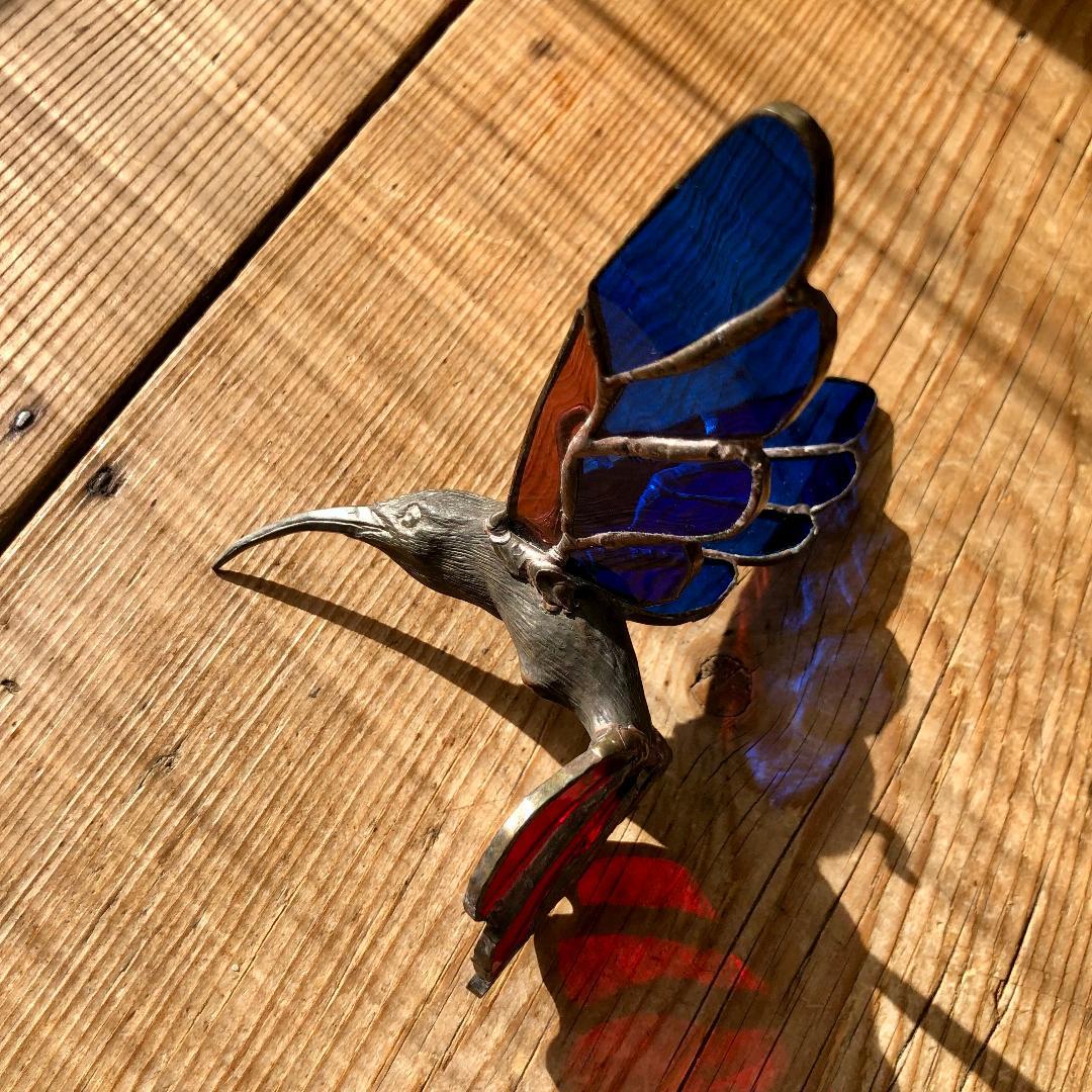 a*u様 ヴィンテージ　ハチドリ　ハミングバード　アメリカ製　ステンドグラス　モ