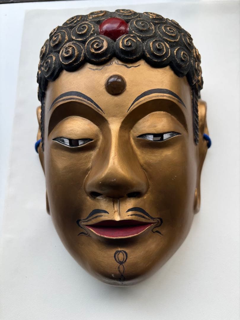 能面　釈迦　木彫り　作家物 能面 釈迦（しゃか）