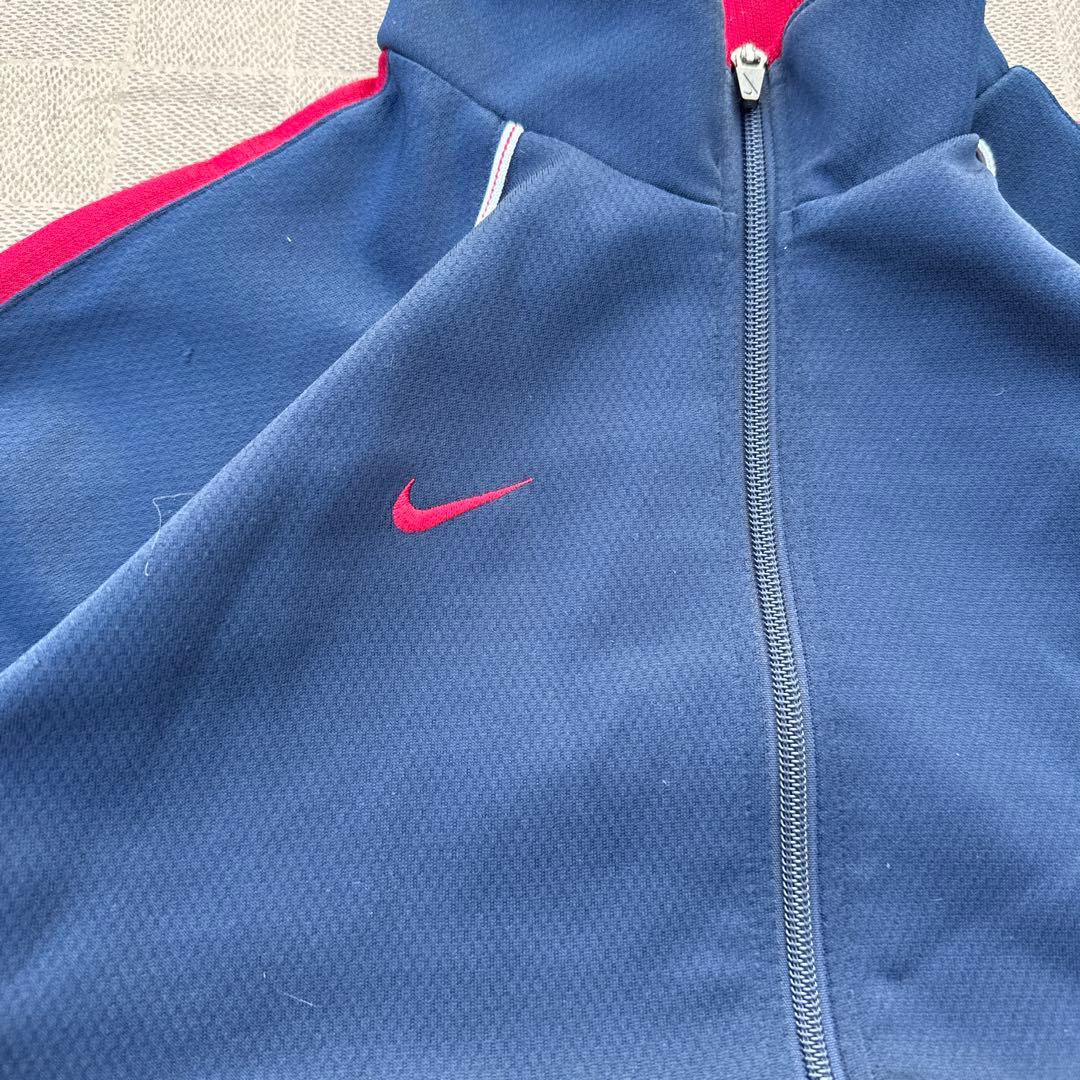 y2k 00s NIKE トラックジャケット ジップアップ 赤/ネイビー 短丈