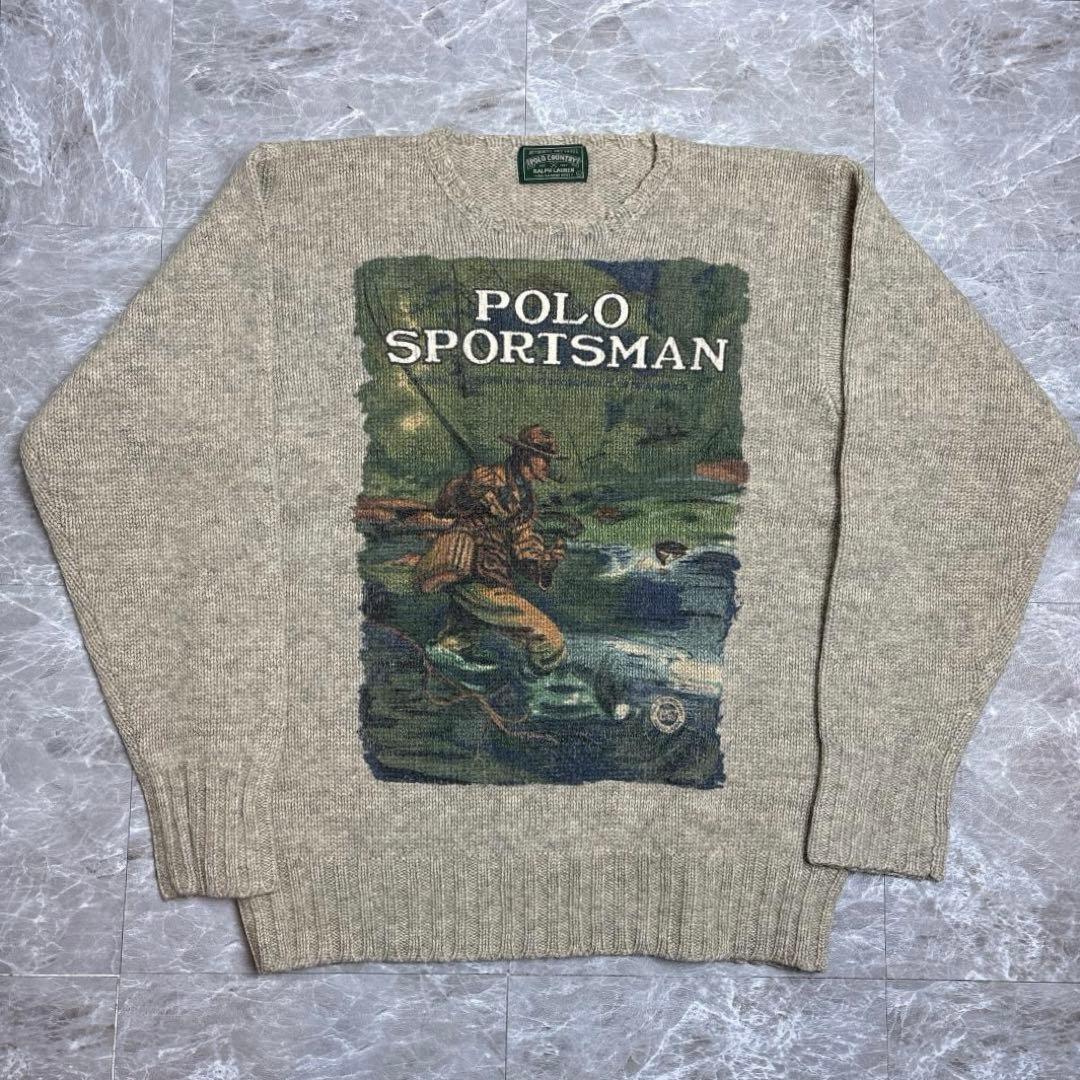 希少 Ralph Lauren Polo Country ニット セーター L 80〜90年代 ビンテージ POLO COUNTRY ポロカントリー Ralph Lauren