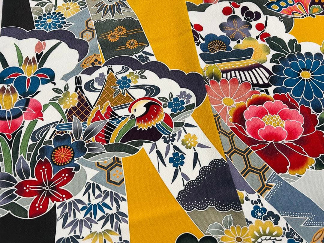 新品 最高級本振袖 京紅型巨匠宮崎良次先生作品 振袖用高級唐織袋帯