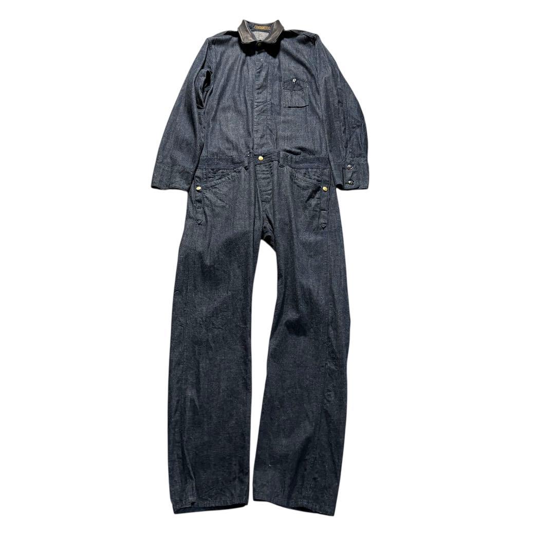 ロストコントロール　ルード　襟レザー　オーバーオール　つなぎ　　チバユウスケ ロストコントロール ルード 襟レザー オーバーオール つなぎ