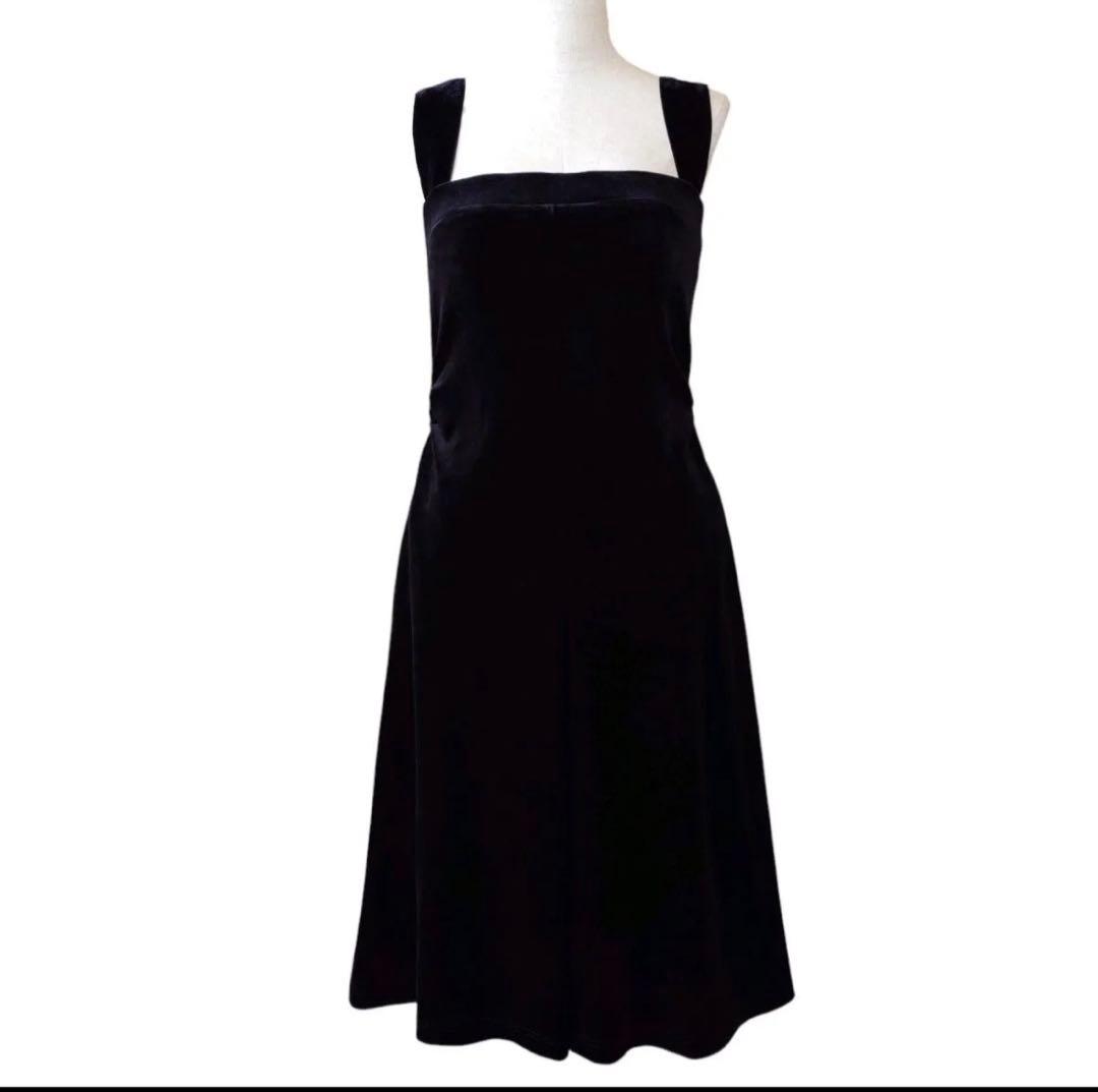 FOXEY ベロアワンピース ブラック ジャンパードレス フォクシー - メルカリ