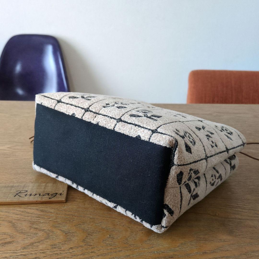 1551】あおりポケットの巾着バッグ＊ミナペルホネン