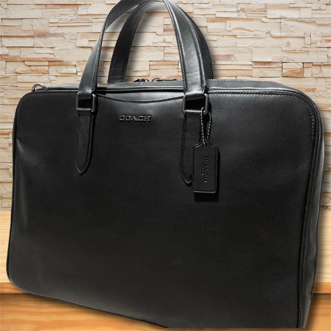 超美品 COACH グラハム C8170 ビジネスバッグ ブリーフケース 黒 COACH（コーチ） 国内発送 バッグ メンズ ビジネスバッグ レザー