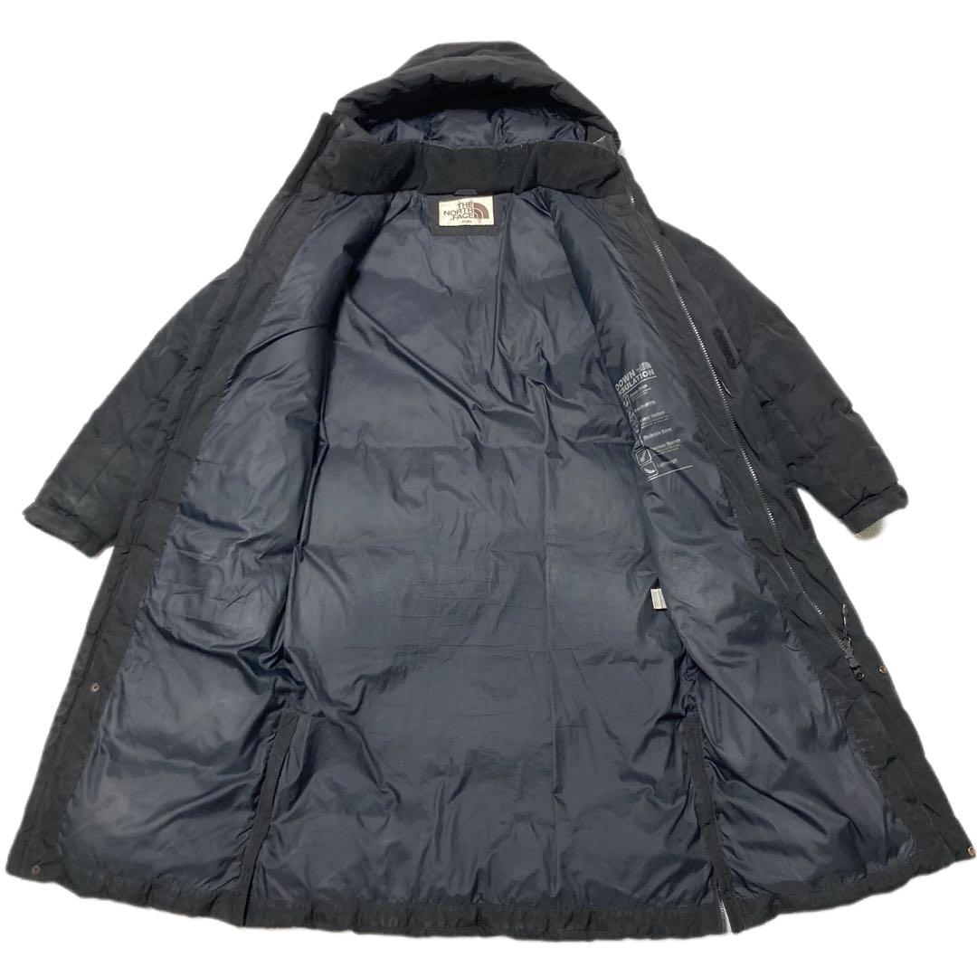 良品 ノースフェイス ロングダウン ベンチコート メンズS ブラック