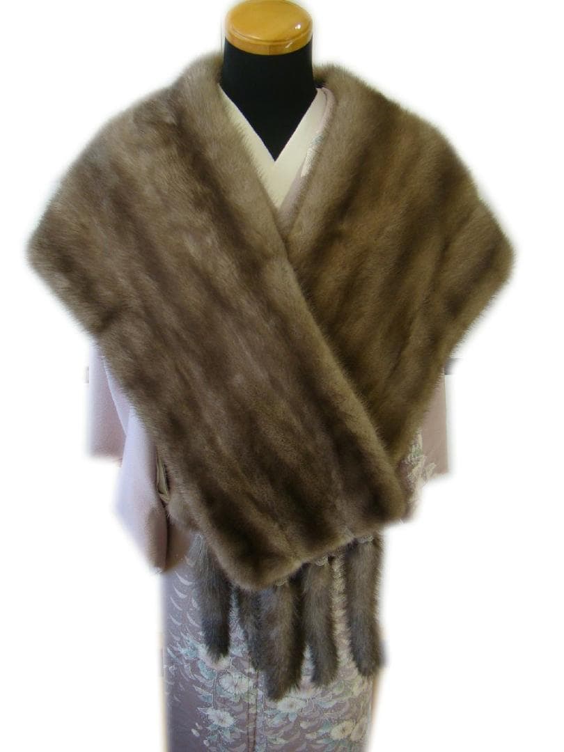 和洋装 大判 メスミンク・ショール 天然毛皮 6疋 As856
