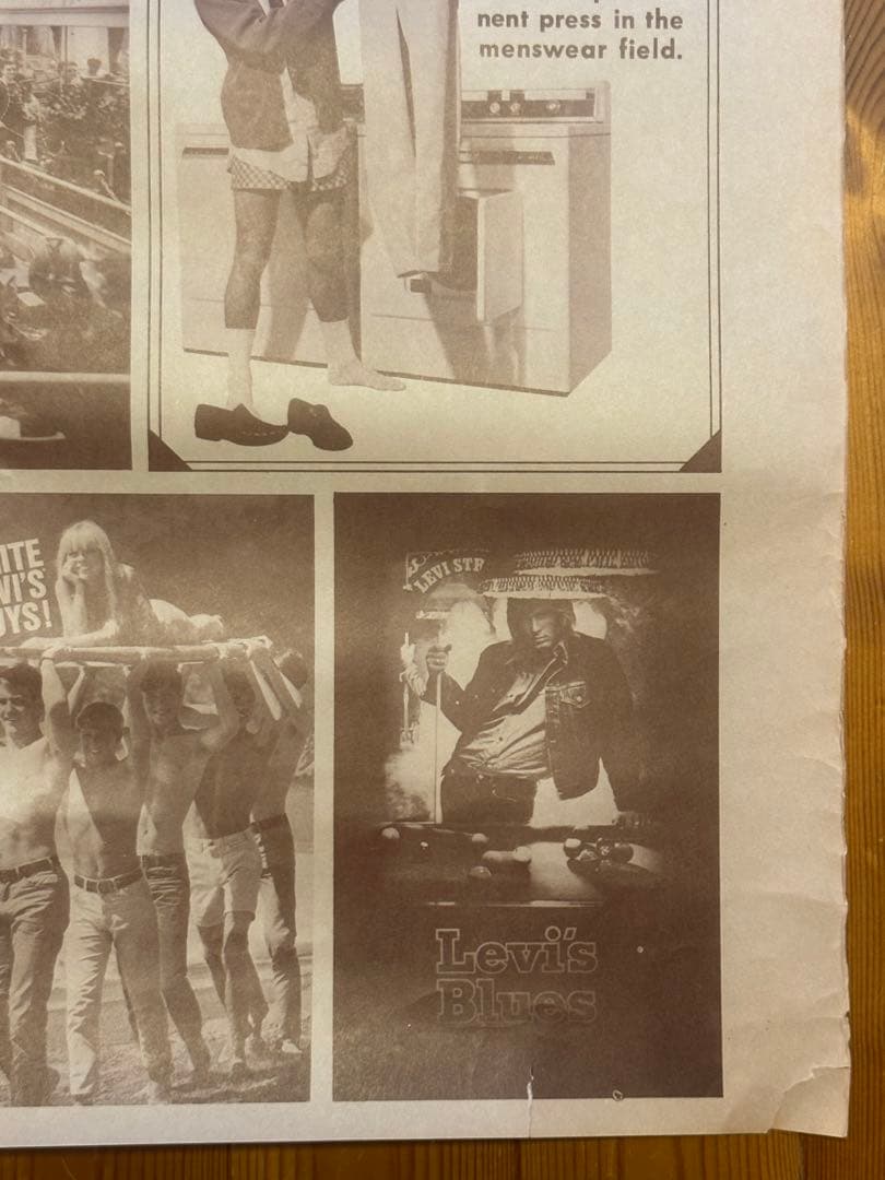 レア70年代オリジナルLEVISリーバイス販促用ビンテージ歴史ポスターBIG