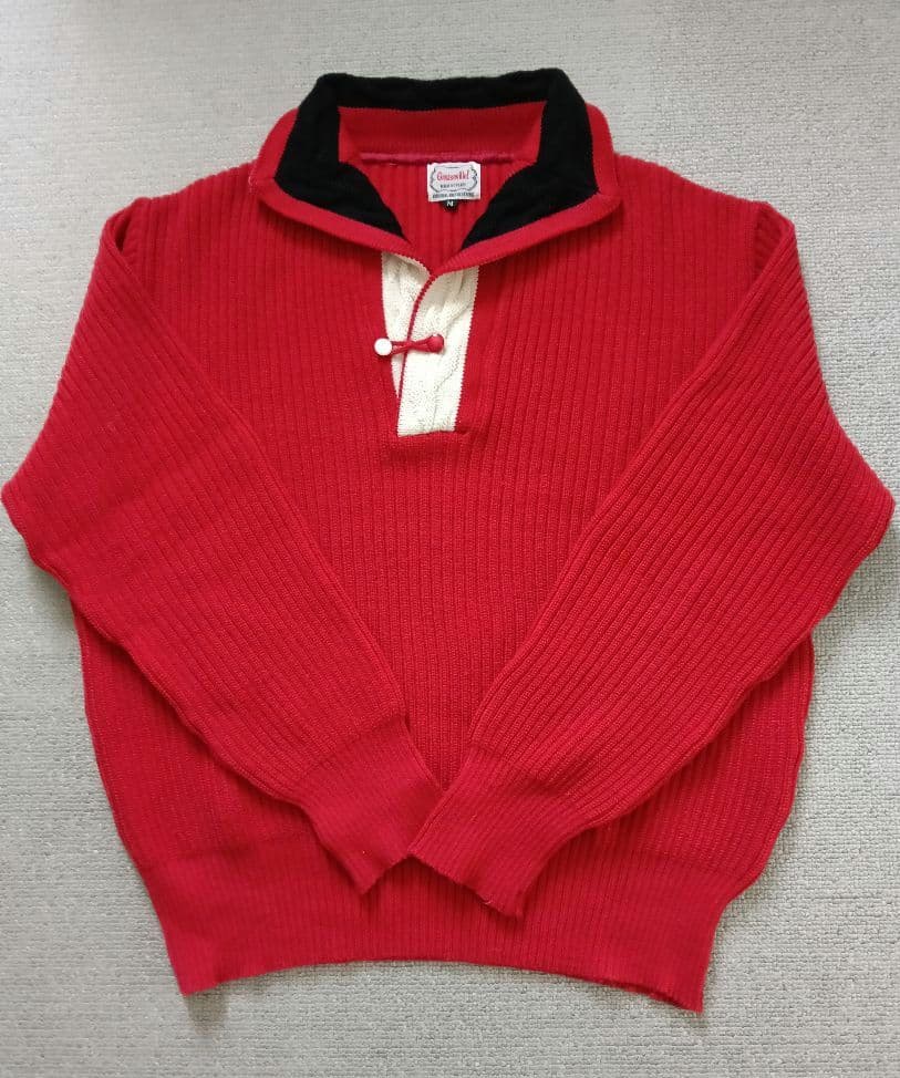 【超希少】Greaseville! グリースヴィルのエルビスニット Lサイズ相当 USA製 80年代 L.L.Bean エルエルビーン ショールカラー ウールニット