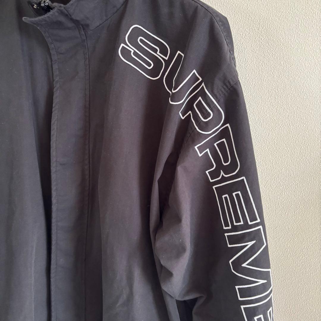 SUPREME黒ナイロンジャケットパンツセット 2025AW今季セットアップ
