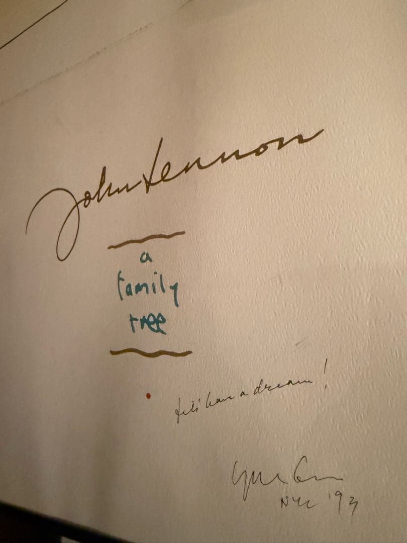 お値下げ ジョン・レノン a Family Tree オノヨーコ サイン入り希少