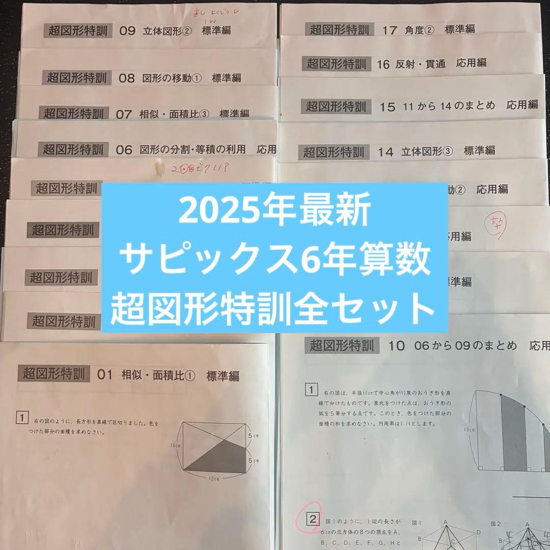 2025年度サピックス 超図形特訓 01~14 欠番なし 6年生 算数 - メルカリ
