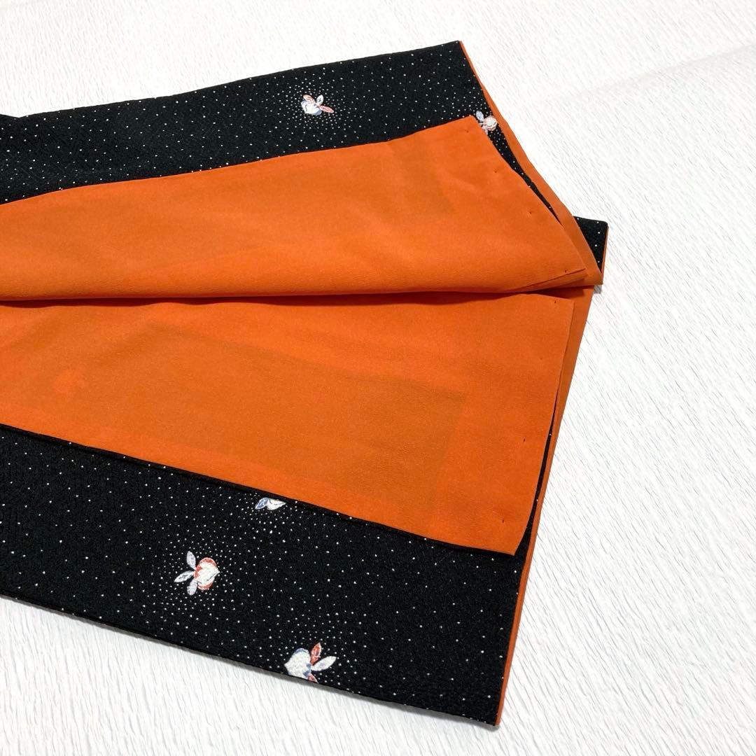 良品✨】東レシルック さんび 洗える着物 小紋 黒色 紗綾形地紋 かぶ