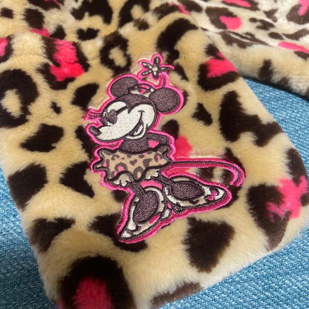 ディズニー ヒョウ柄 マフラーファンキャップ＋ヒョウ柄ミニー