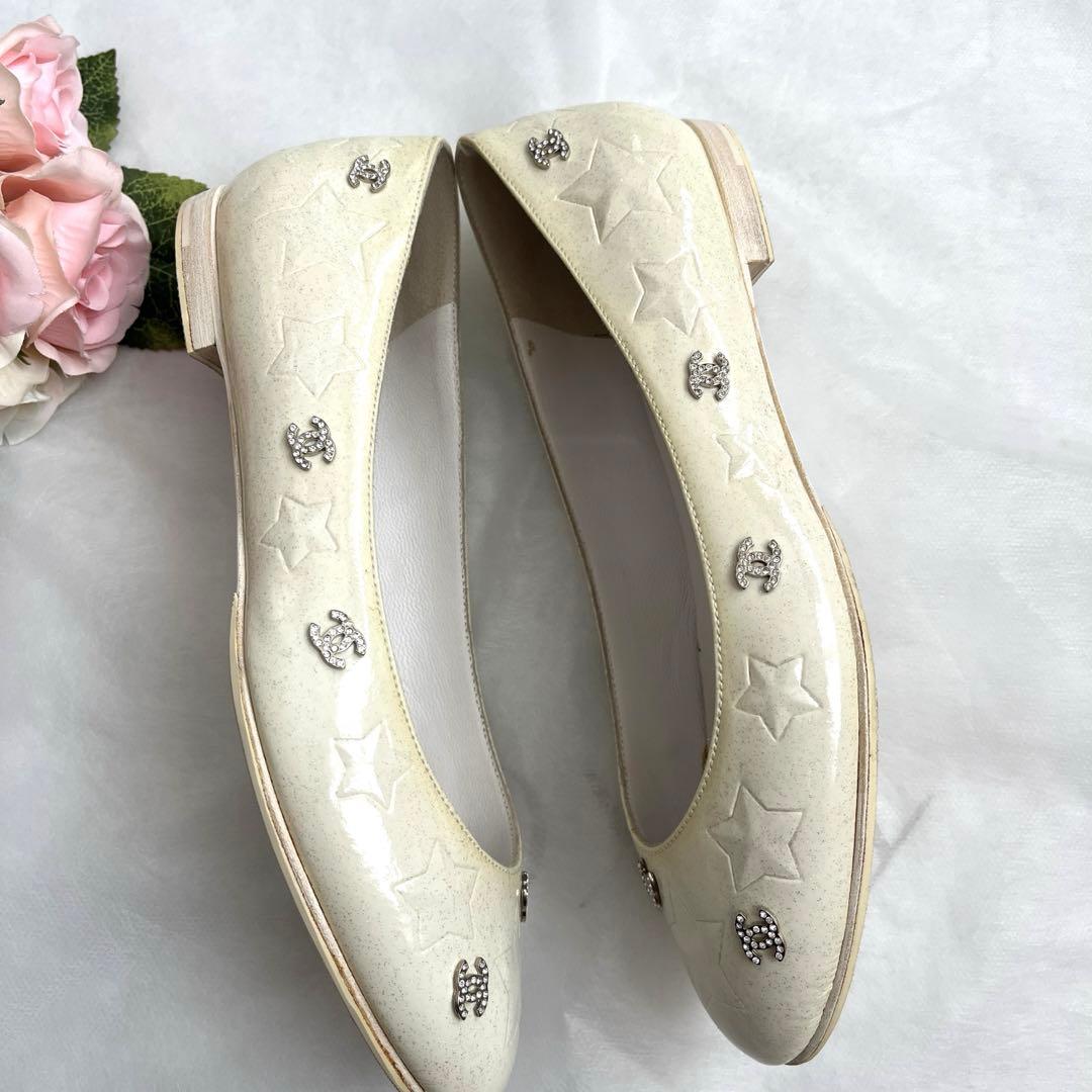 楽天市場】CHANEL CHANEL 星型エンボス フラットシューズ 35 1/2