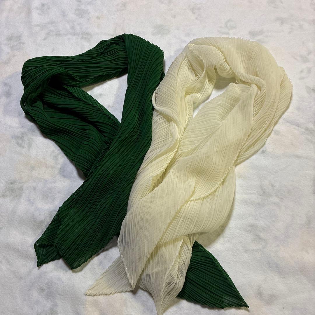 PLEATS PLEASE ISSEY MIYAKE スカーフ2枚 1枚タグ無しの通販はau PAY