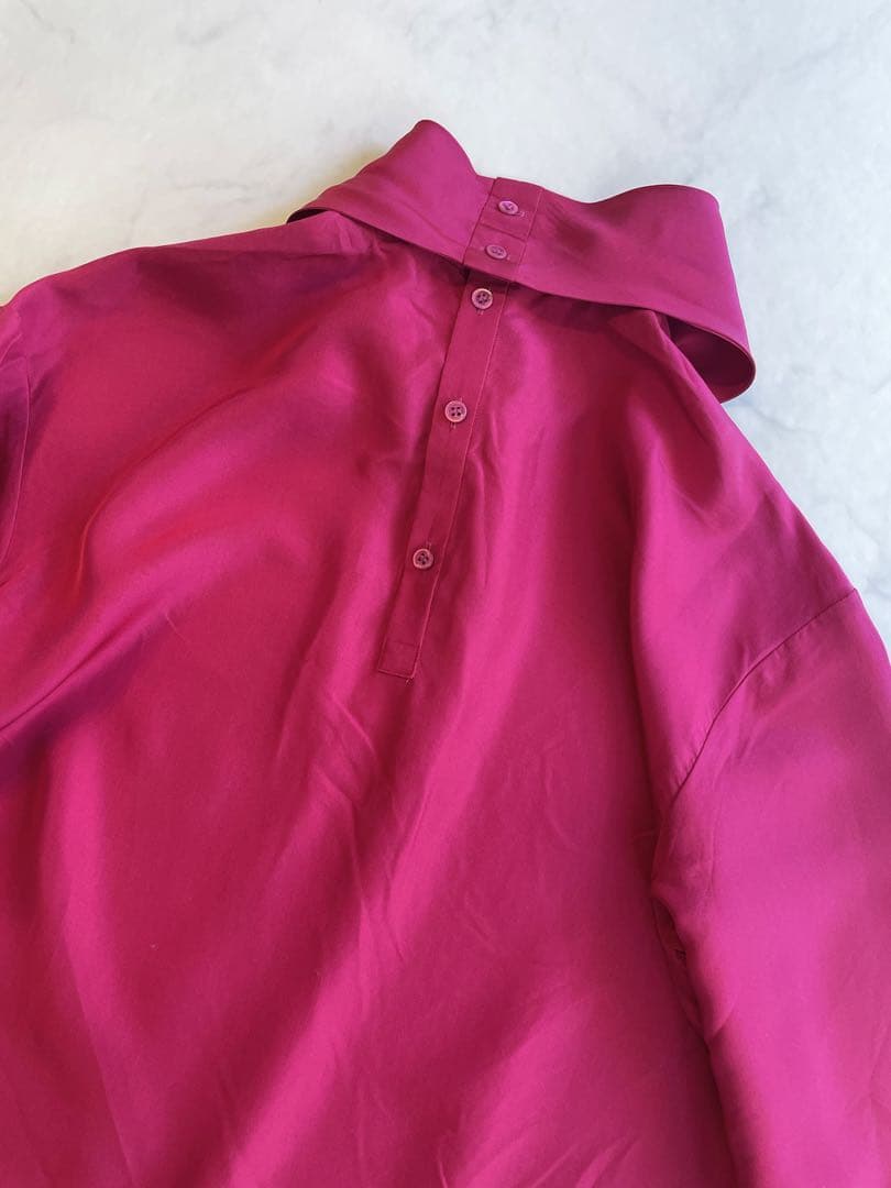 洗える♪ICB シルク100% ボウタイブラウス 長袖 美品 2way - メルカリ