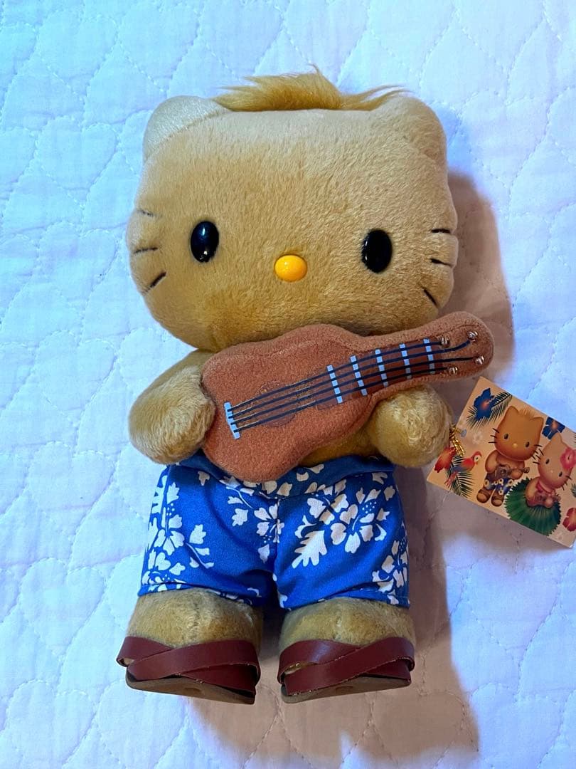 【激レア・新品未使用】日焼けダニエル ギター　ぬいぐるみ　ハイビスカス CRUX（クラックス） サンリオキャラクターズ ニコぬいキーホルダー L