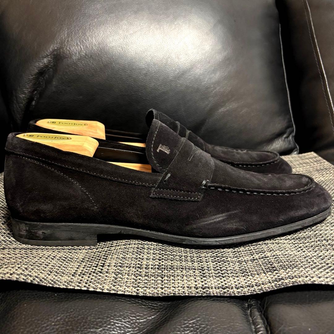 TOD'S スウェー ドシューズ ローファー　BLACK 27.5cm