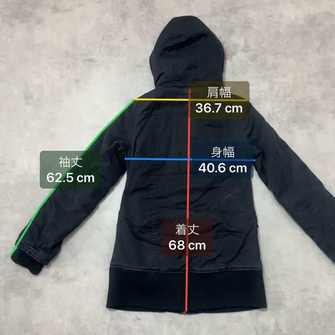 平成ギャル y2k リアルファー付きミニタリーモッズコート 黒 グランジ