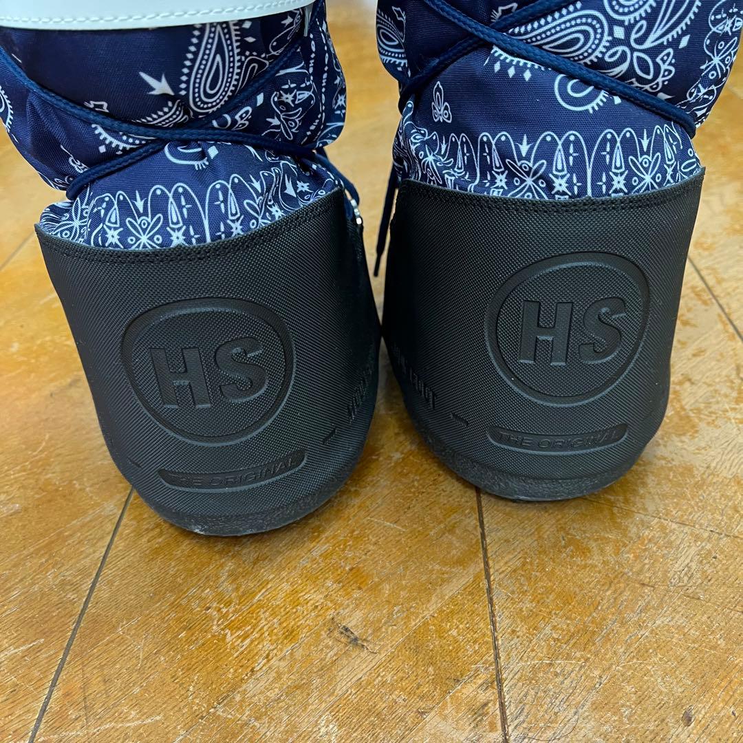 MOON BOOT ペイズリー柄　ネイビー　25.5cm