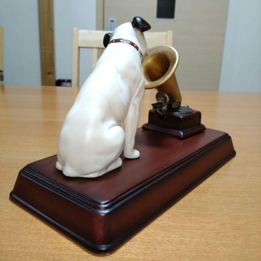 昭和レトロ】◇ビクター犬◇蓄音機とニッパー台座付◇陶器製◇超稀少