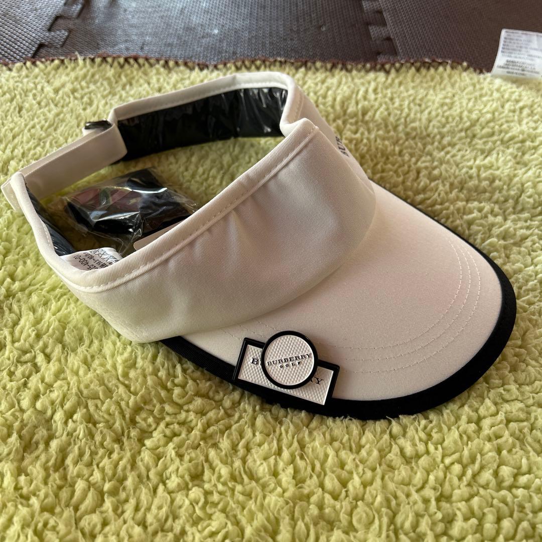 《未使用》BURBERRY GOLFサンバイザー　キャップ ホワイト