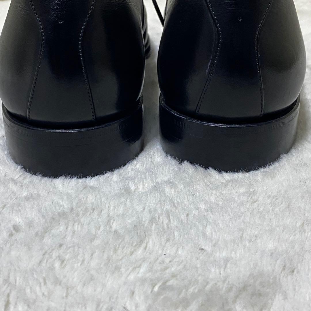 極美品 スコッチグレイン 24.5cm 3526 ストレートチップ 黒