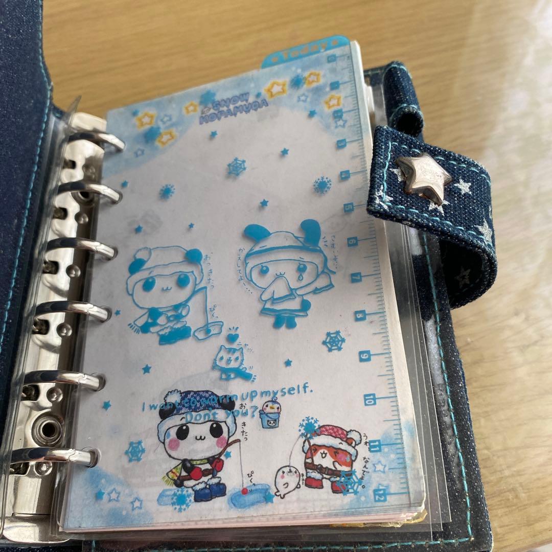 平成レトロ デニム 手帳カバー クーリア スノーコパムダ アミモノ