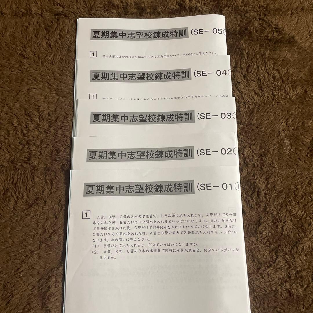 2026年度終了組最新版】サピックス 算数6年夏期集中志望校錬成特訓