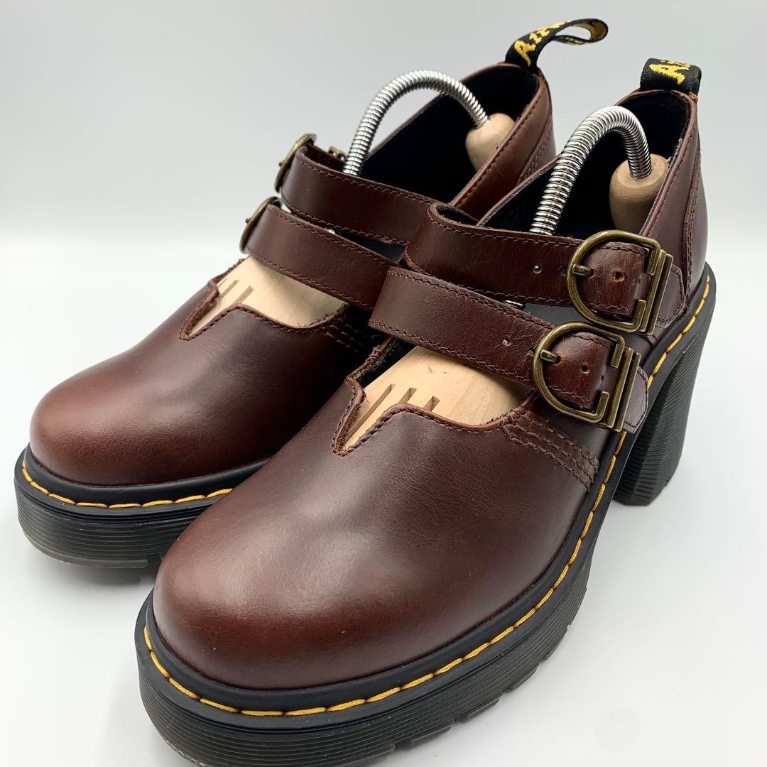 ドクターマーチン EVIEE メリージェーンシューズ ブラウン チャンキー