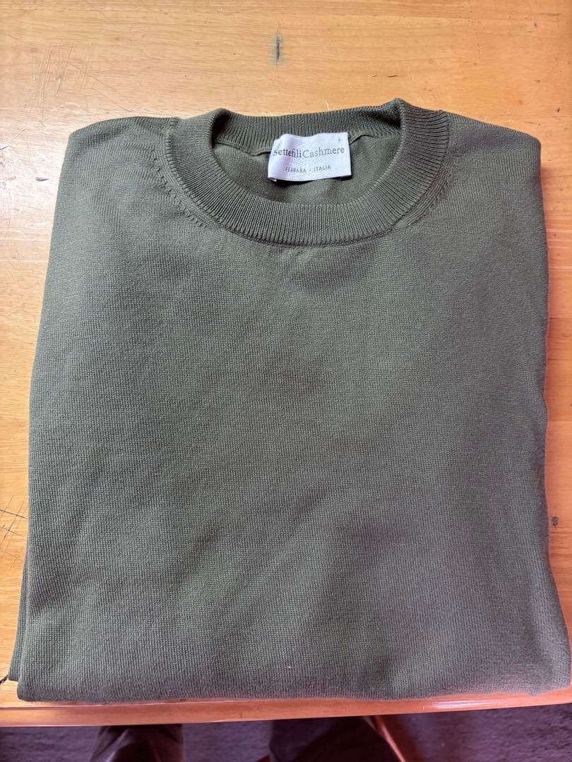 Settefili Cashmere コットンニットセータ カーキ 46サイズ settefili020069khac.jpg